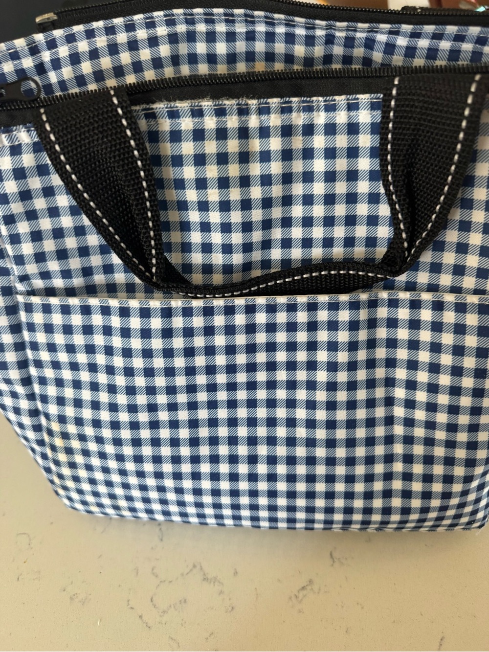 SCOUT Navy Gingham lunch Bag - Picture 4 of 4